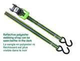 1,500-lb Reflective Ratchet Tie-Down Strap with Padded D-Handle, 1-in x 12-ft, 2-pk H1I1 - product image 3