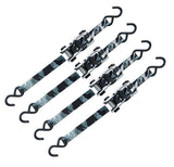 1,500-lb Snow Camo Ratchet Tie Down, 1-in x 10-ft (2.5 cm x 3.05 m), 4-pk Y7L3 - product image 1