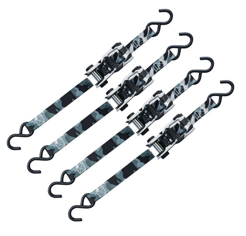 1,500-lb Snow Camo Ratchet Tie Down, 1-in x 10-ft (2.5 cm x 3.05 m), 4-pk Y7L3