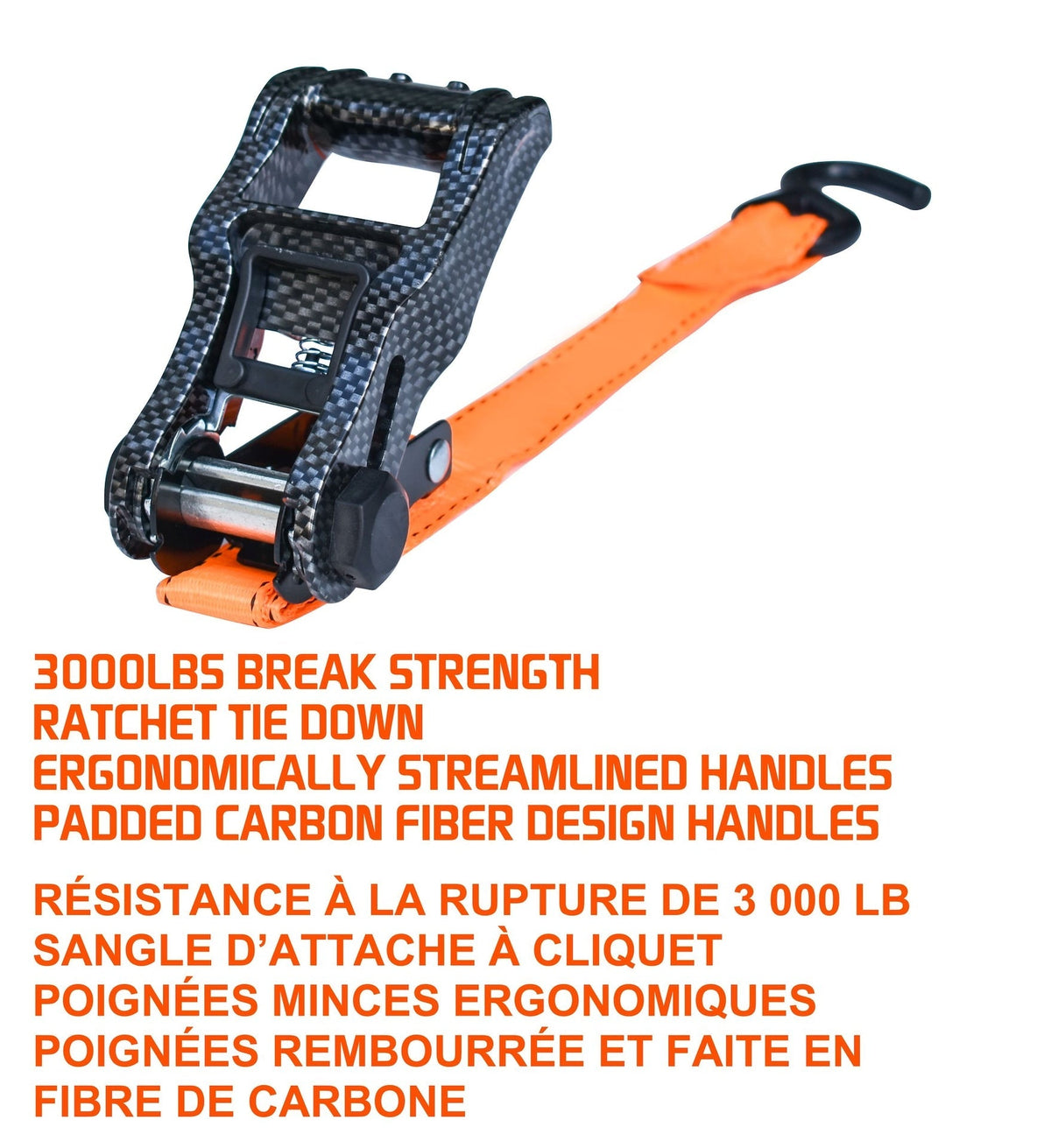 3,000-lb Heavy Duty Ratchet Tie Down Strap, 1.25-in x 14-ft, 4-pk X5O4 - product image 4