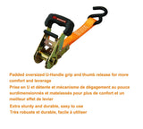 3,000-lb Padded Handle Ratchet Tie Down Straps, 1.25-in x 10-ft, 2-pk T3D8 - product image 5