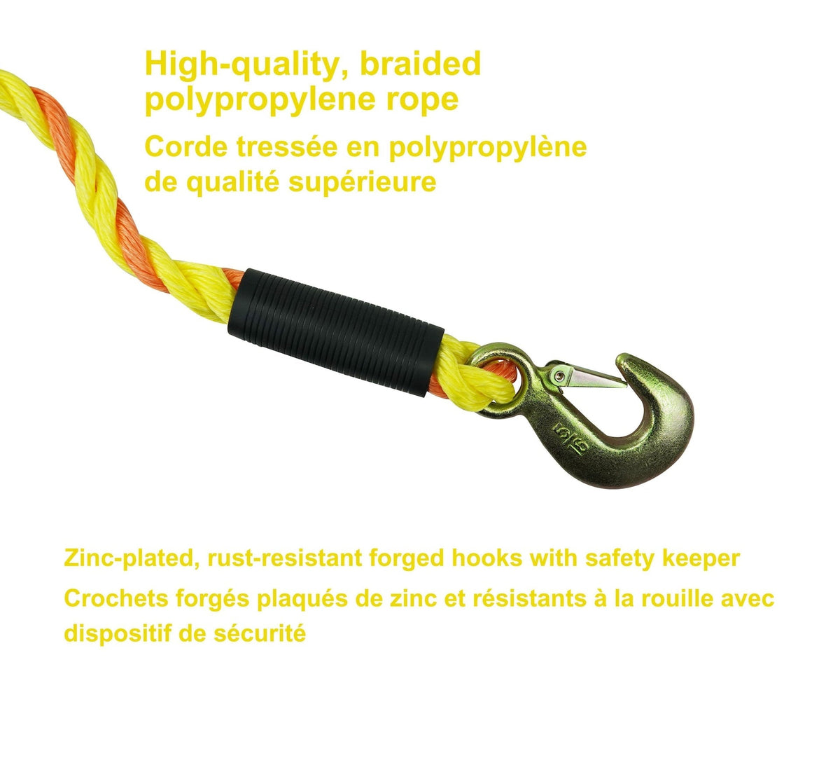 6,800-lb Tow Rope, with Rust-Resistant Hooks, 5/8-in x 14-ft A2I1 - product image 4