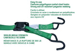 900-lb Cambuckle Tie-Down Straps, Weatherproof, 1-in x 10-ft, 4-pk O0D6 - product image 4