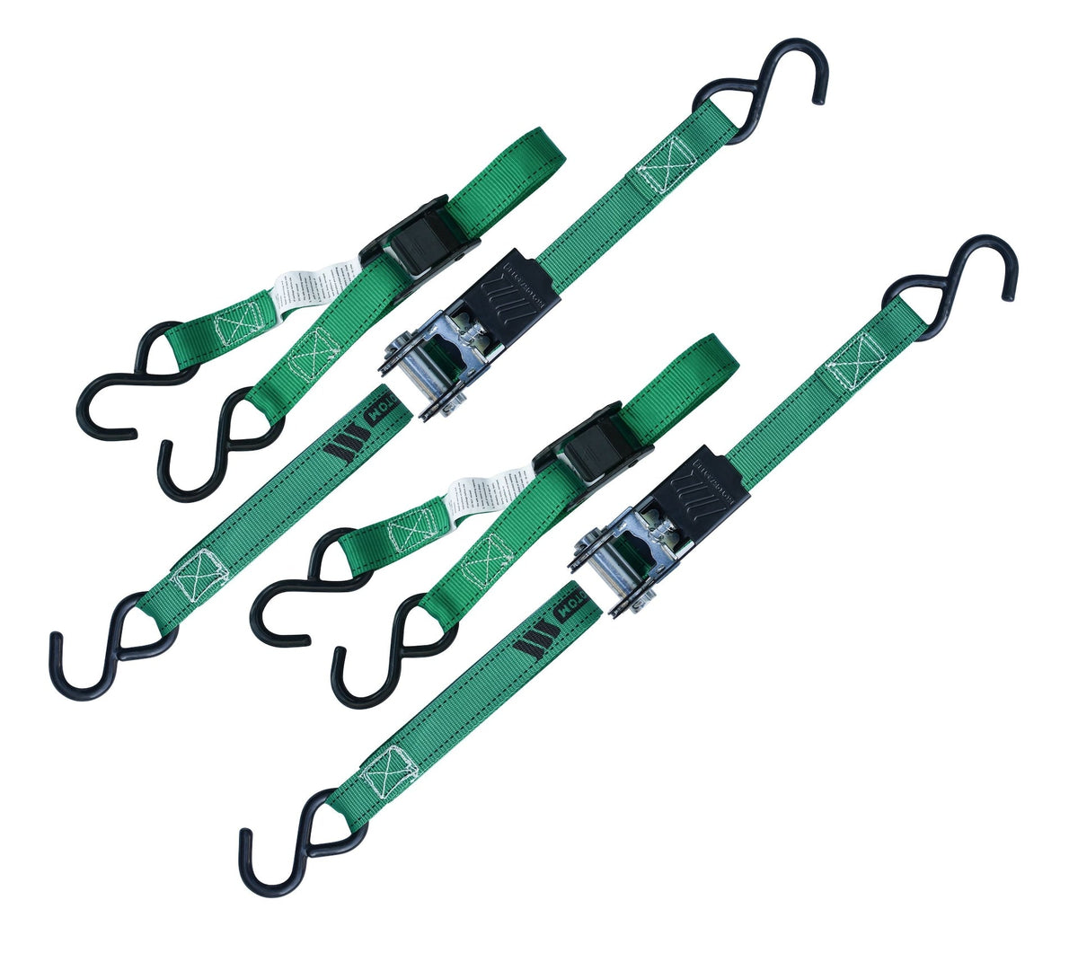 900-lb Ratchet/Cambuckle Tie-Down Straps, Non-Padded, 1-in x 10-ft, 4-pk S7M2 - product image 3