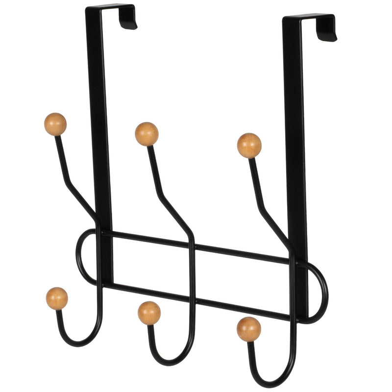 11.2" Over The Door Metal 3 Hook, Black X9N5