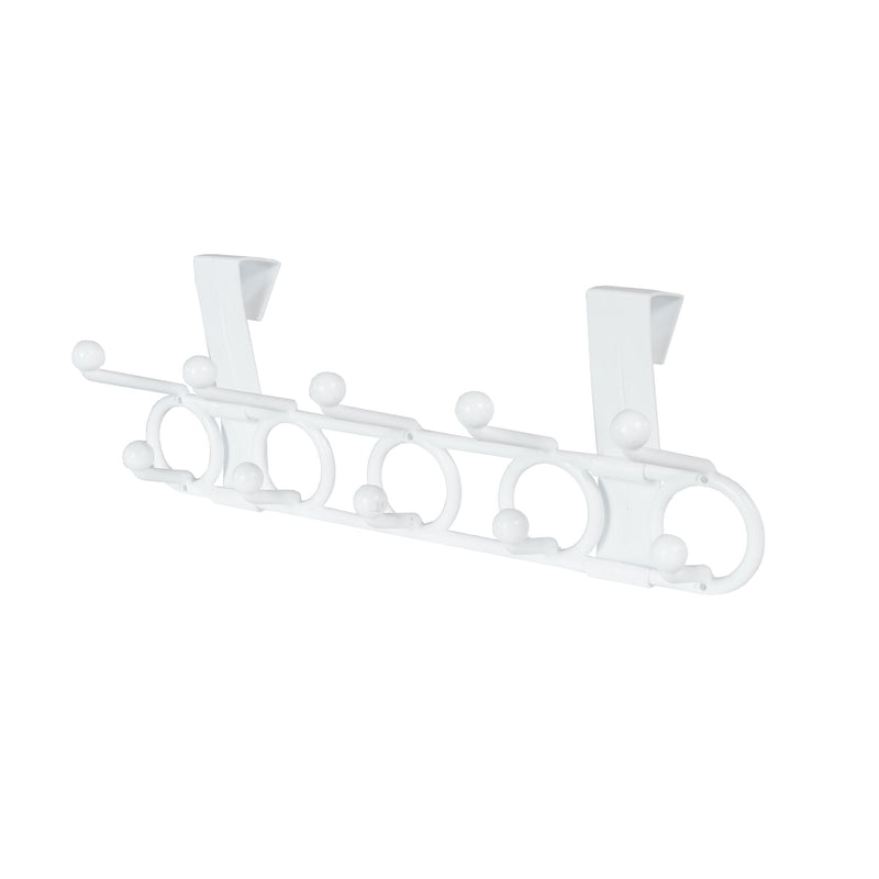 Plastic 10-Hook Over the Door Hook, White, 18.5-in M6K6