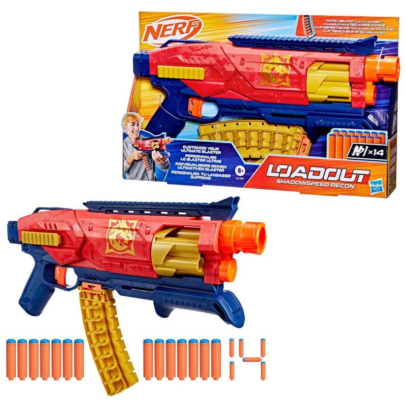 Loadout Shadowspeed Recon Dart Blaster with Dart Storage Attachment and 14 N1 Darts K8E8