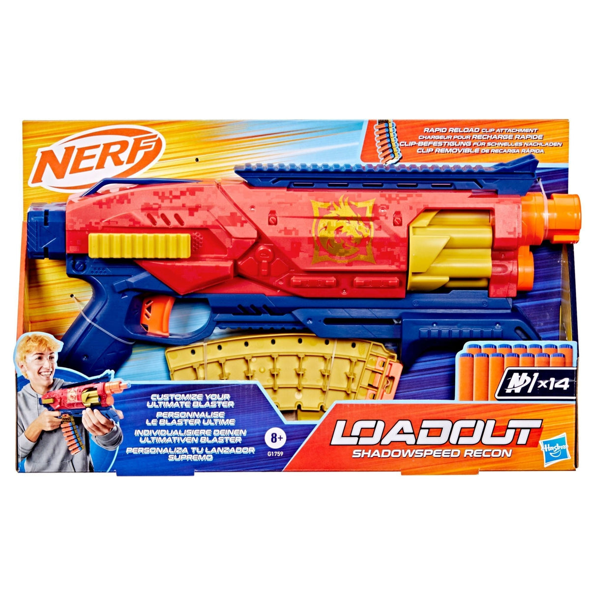 Loadout Shadowspeed Recon Dart Blaster with Dart Storage Attachment and 14 N1 Darts K8E8 - product image 2