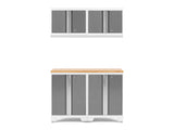 Bold 3.0 Series All-in-One Lockable Steel Garage Cabinetry Set with Bamboo Top, White/Platinum, 48-in x 18-in x 76.75-in, 5-pc Y5W8 - product image 1