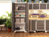 Bold 3.0 Series All-in-One Lockable Steel Garage Cabinetry Set with Bamboo Top, White/Platinum, 48-in x 18-in x 76.75-in, 5-pc Y5W8 - product image 3
