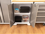 Bold 3.0 Series All-in-One Lockable Steel Garage Cabinetry Set with Bamboo Top, White/Platinum, 48-in x 18-in x 76.75-in, 5-pc Y5W8 - product image 5