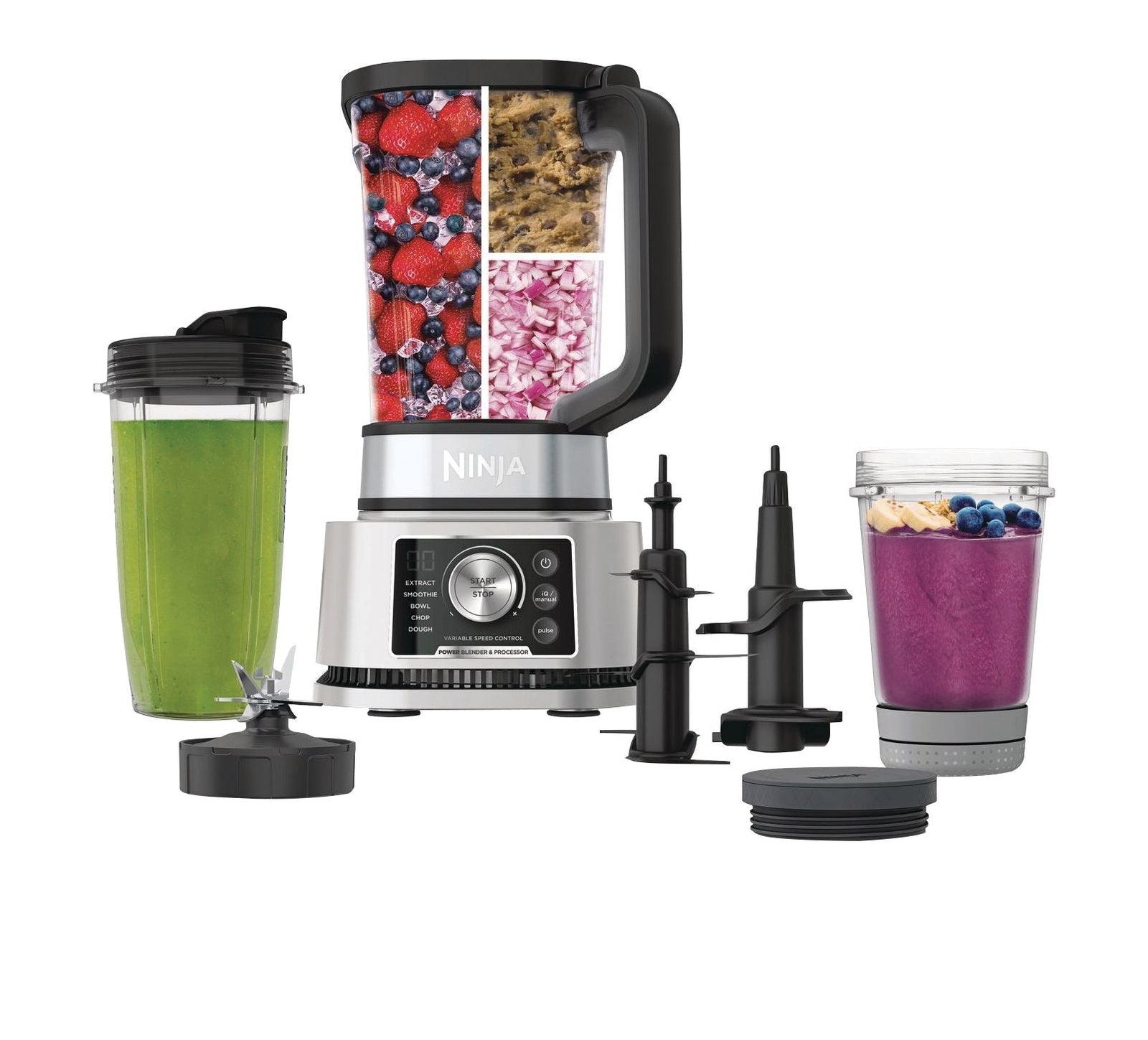 Foodi Power Blender & Processor System with Smoothie Bowl Maker & Nutrient Extractor, Silver, 1400W X2A4 - product image 1