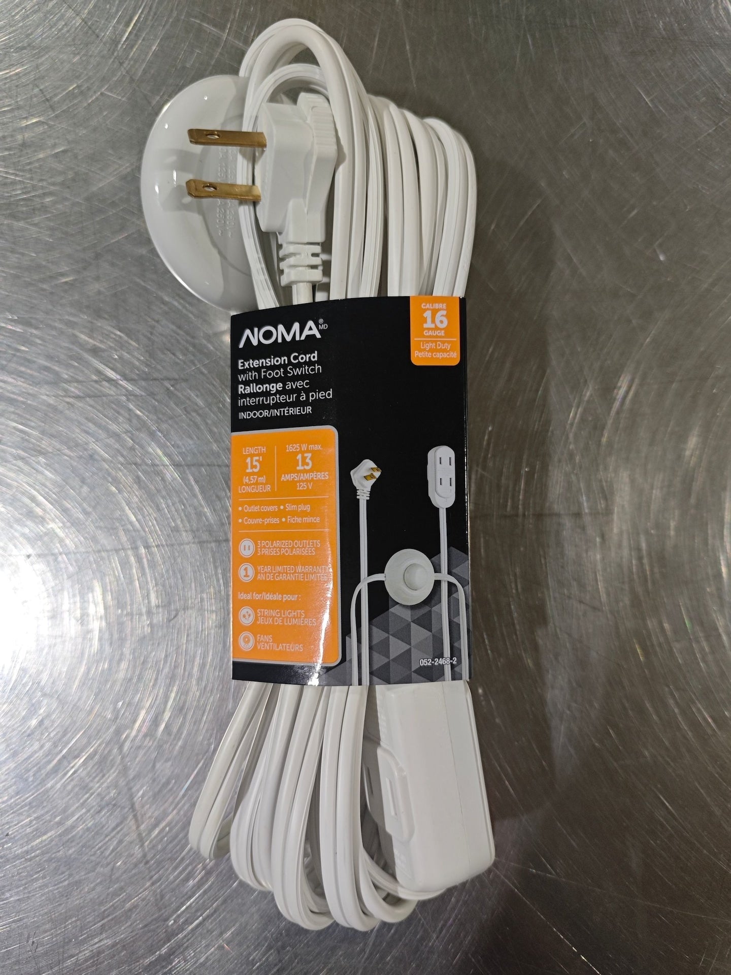 14-ft 7-in 16/2 Indoor Extension Cord, ON/OFF Foot Switch, White K2O2 - product image 2