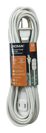 14-ft 9-in 16/2 Indoor Extension Cord, Light-Duty, 3 Outlets, White T4Y4 - product image 1