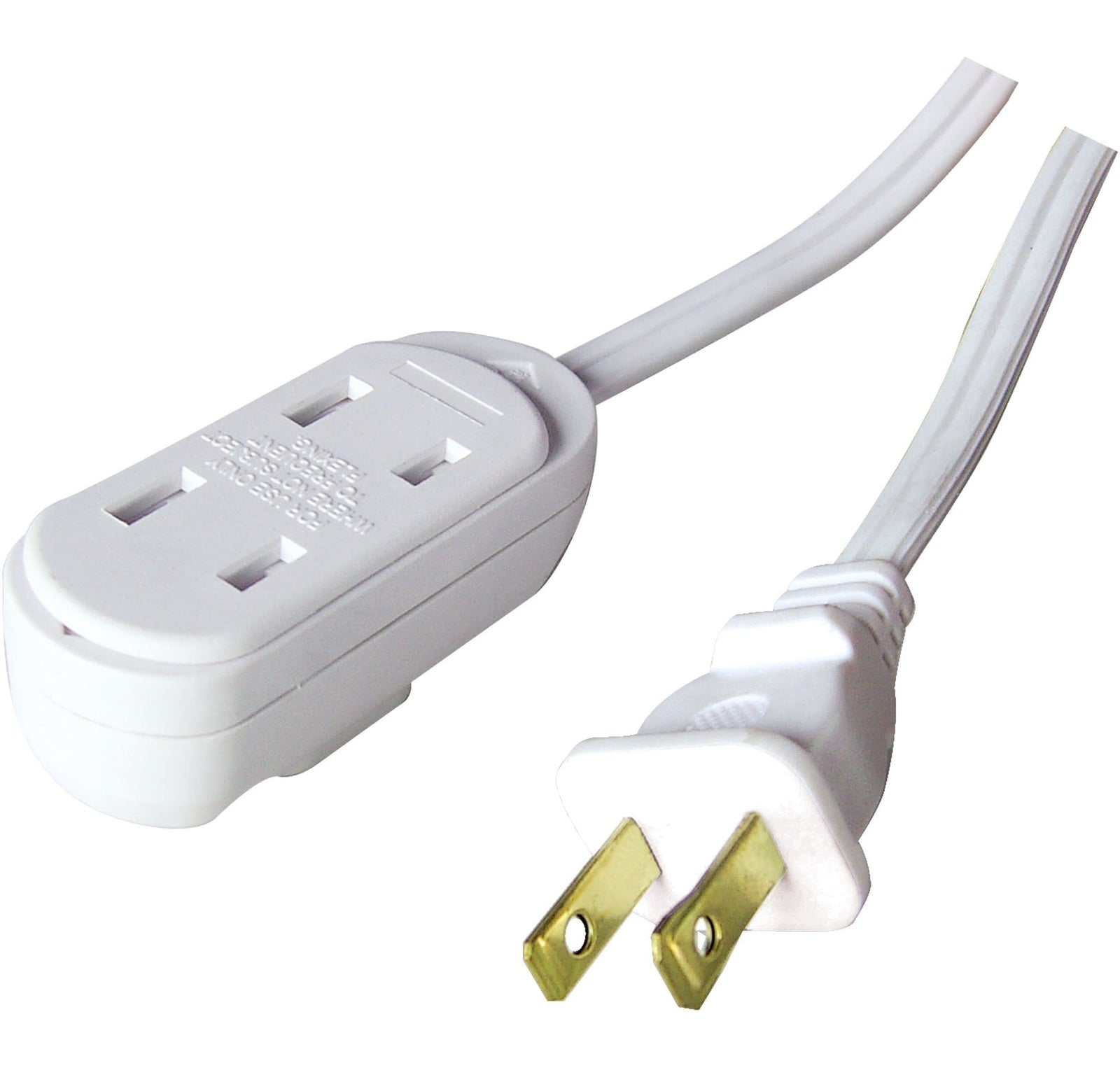 14-ft 9-in 16/2 Indoor Extension Cord, Light-Duty, 3 Outlets, White T4Y4 - product image 3