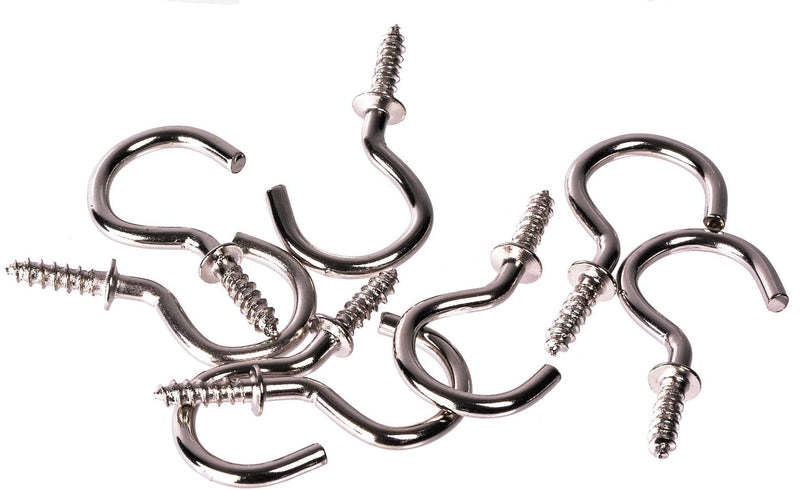 Cup Hooks Set, Nickel, 7/8-in, 40-pk T7E3