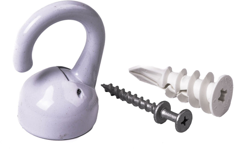 Elephant Ceiling Hook, 360 Swivels, Tool-Free, 100-lb Capacity, White Q5G7