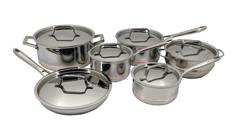 5-Ply Copper Core Stainless Steel Cookware Set, Oven Safe, 12-pc G3V4