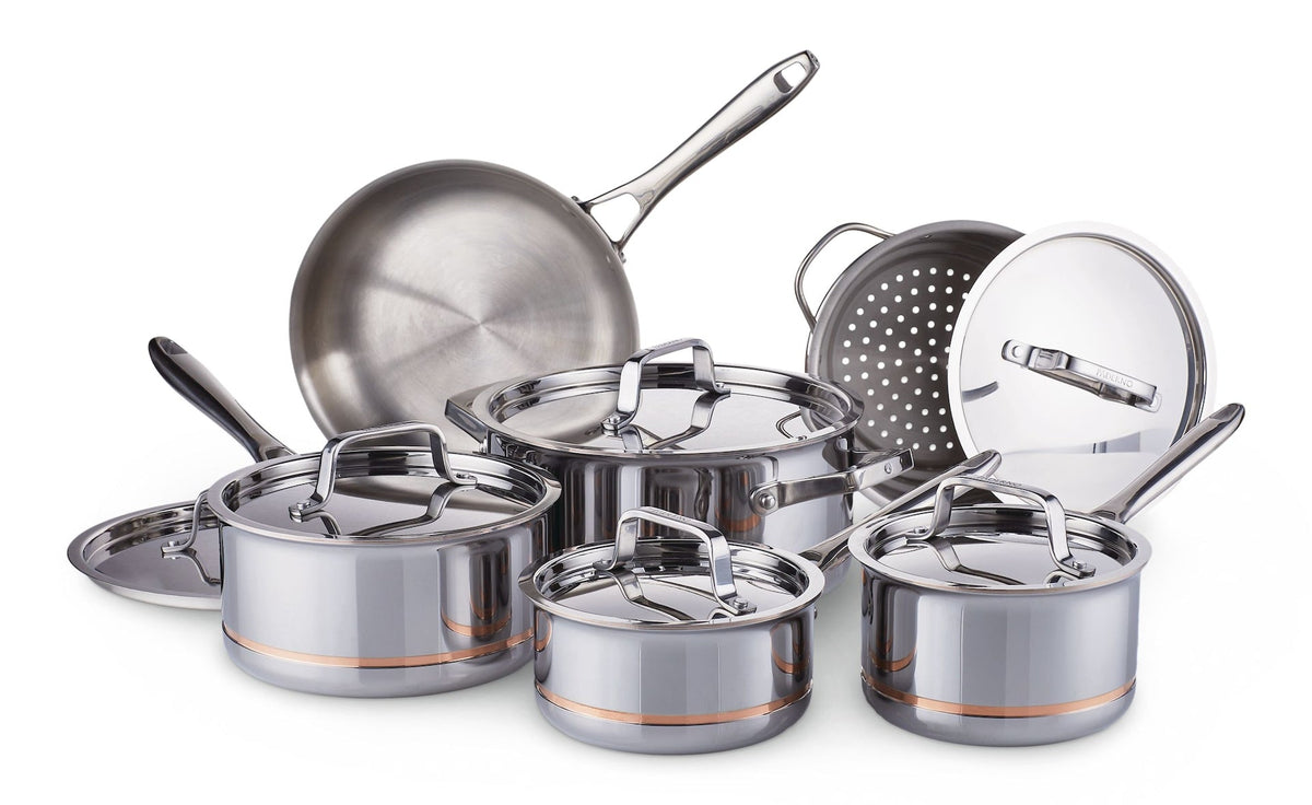 5-Ply Copper Core Stainless Steel Cookware Set, Oven Safe, 12-pc G3V4 - product image 4
