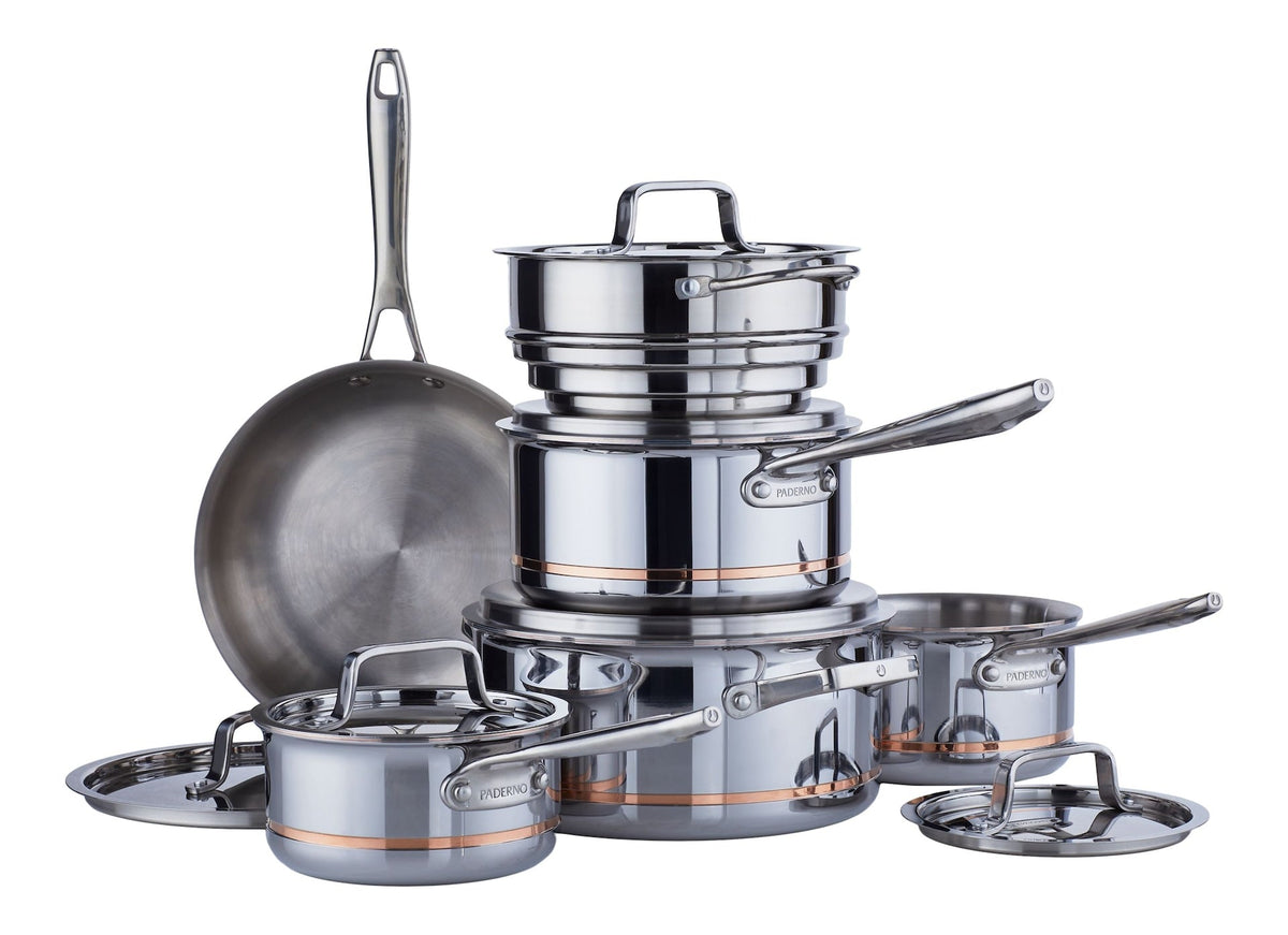 5-Ply Copper Core Stainless Steel Cookware Set, Oven Safe, 12-pc G3V4 - product image 6