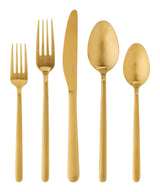 Chelsey Satin Gold Finish Slim Round Stainless Steel Flatware Set, Serves 4, 20-pc D7H9 - product image 1