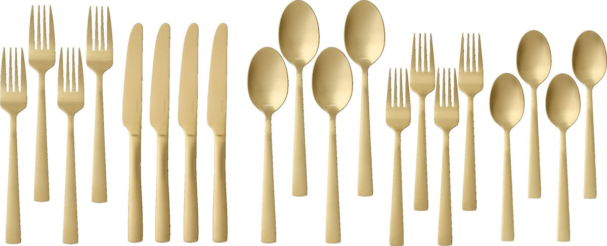 Summerside Champagne Matte Stainless Steel Flatware Set, Serves 4, 20-pc C6X9 - product image 4