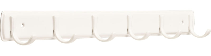 Steel 6-Hook Rail, White, 19-in H9I6