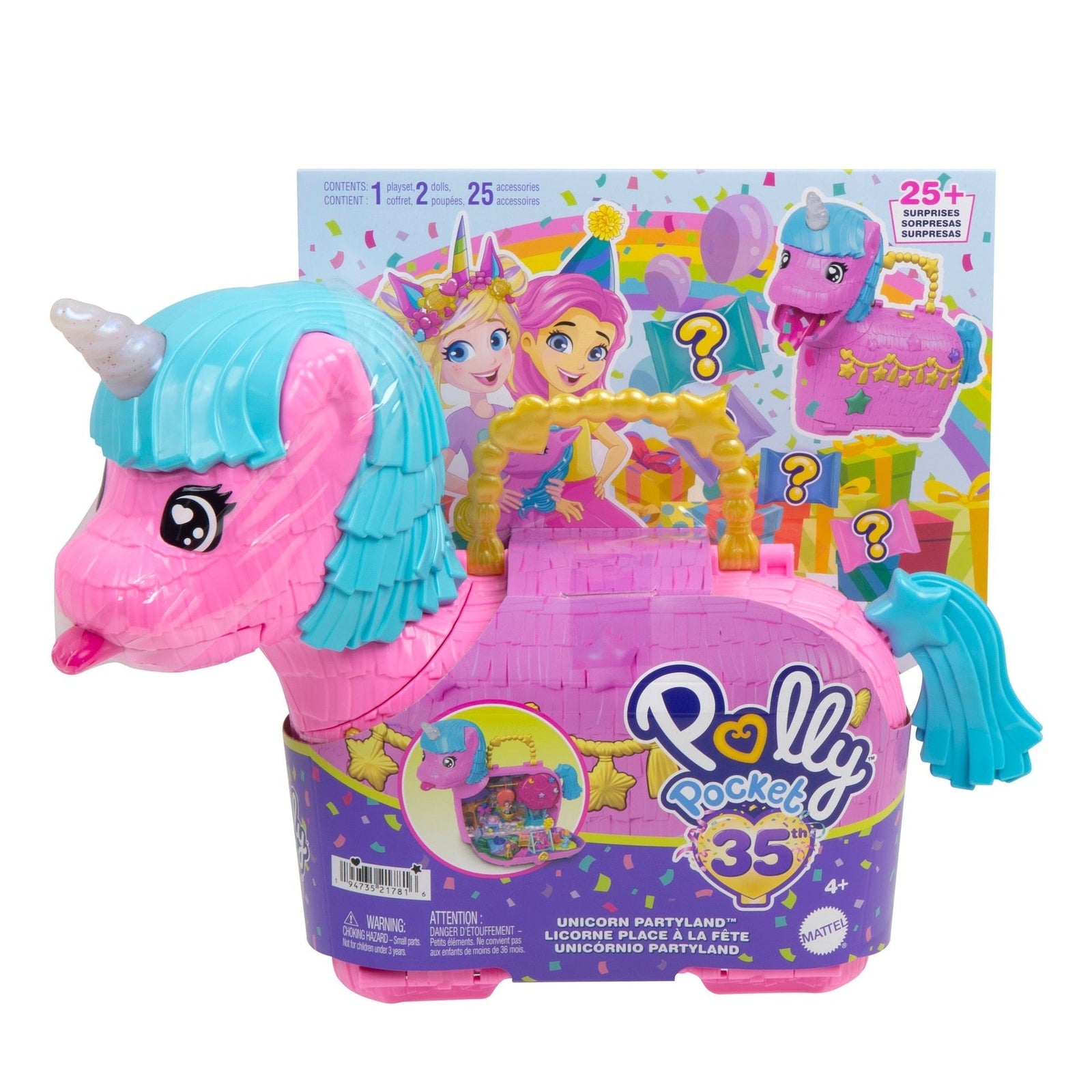 Pocket 35th Celebration Unicorn Partyland Playset, Includes 2 Micro Dolls, Pets & 25+ Surprise Accessories, Kids Ages 3+ G8K8 - product image 2