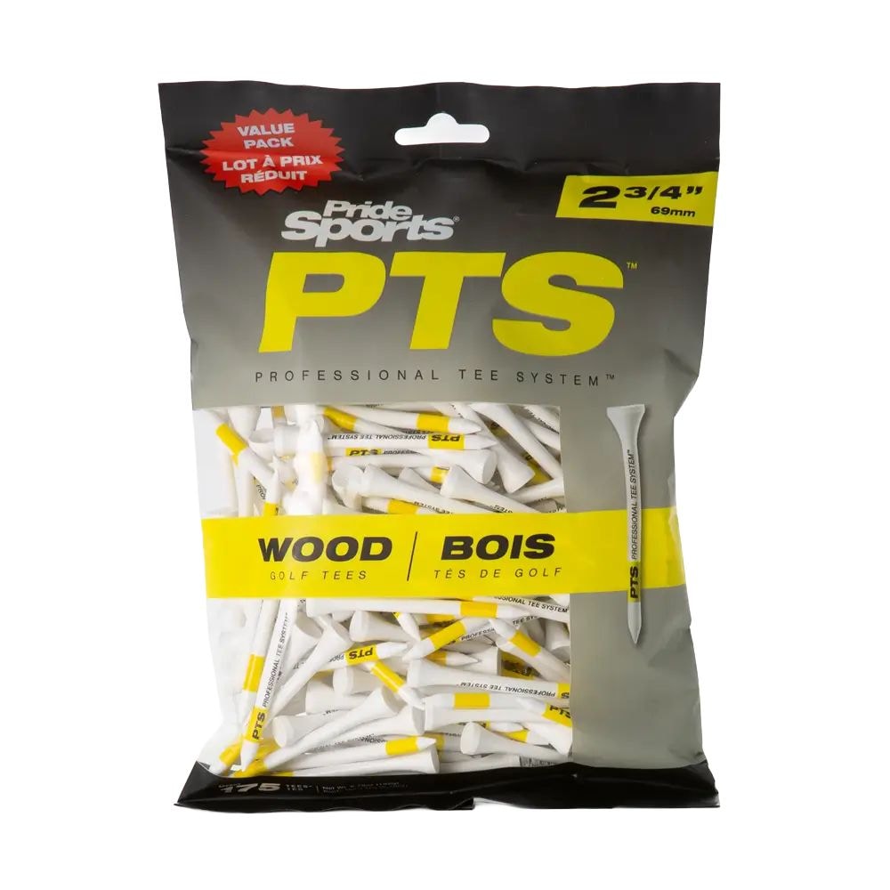 Professional Tee System ProLength Wood Golf Tee, 2-3/4-in Yellow on White, 175-pk D1O2 - product image 1
