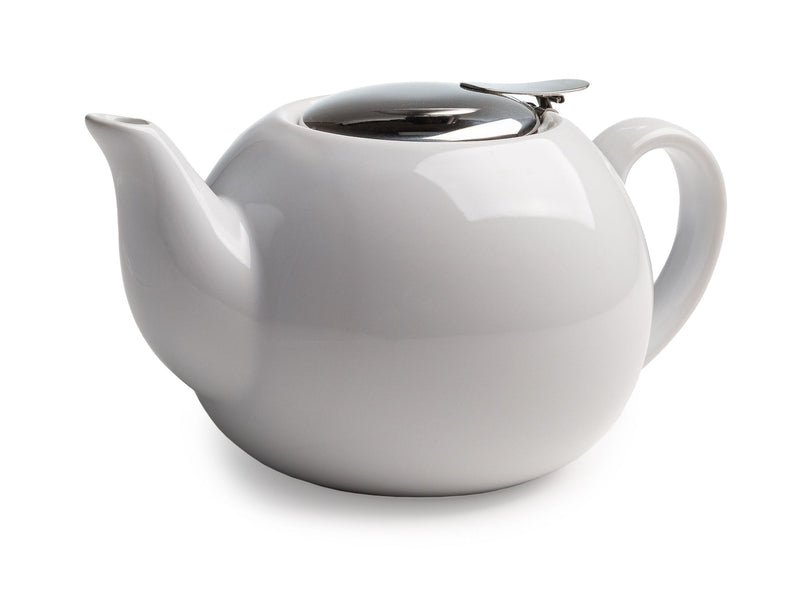 Ceramic Teapot with Stainless Steel Infuser, 0.71-L, White K4U2