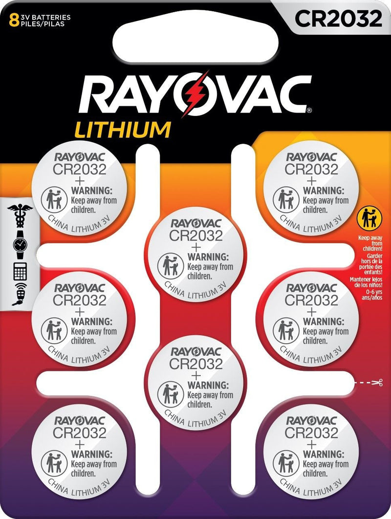 CR2032 Lithium Coin Batteries, 8-ct X8F0