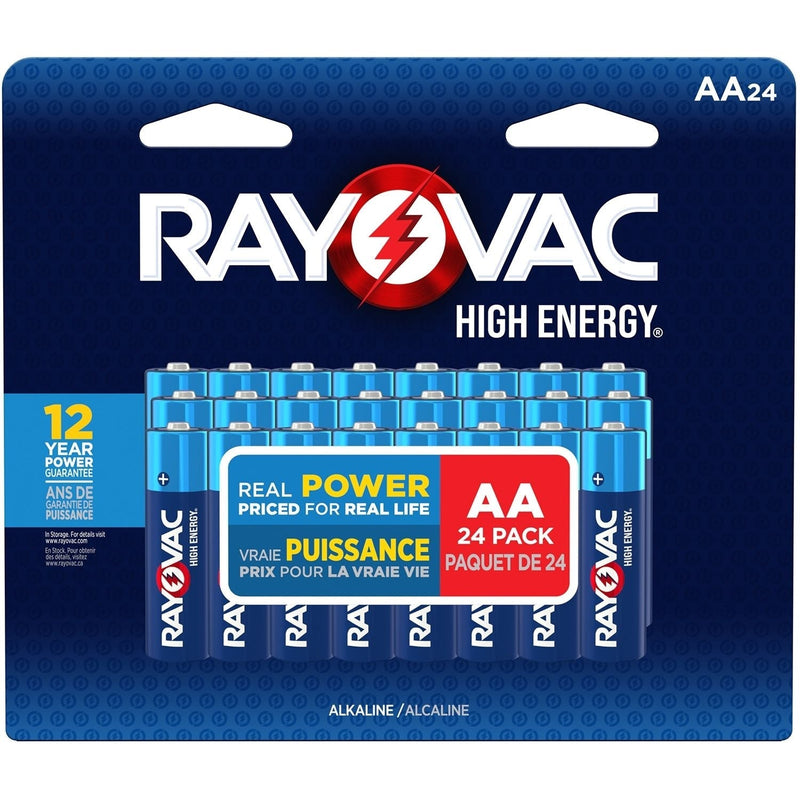 HIGH ENERGY AA Alkaline Batteries, Long Lasting, All Purpose, 24-pk J8C1