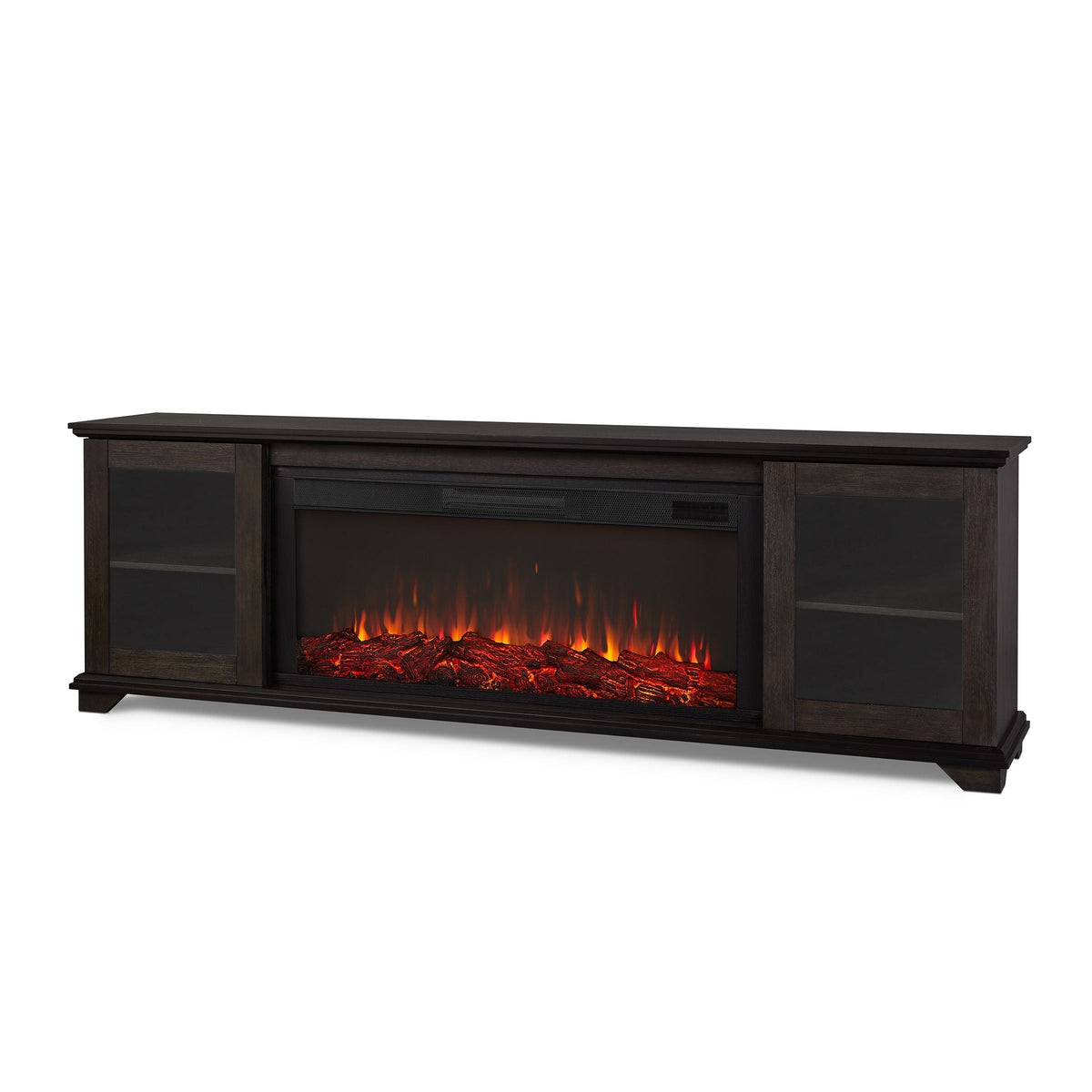 Flame Benjamin Landscape Electric Fireplace TV Stand, 81-in, 1500W, Includes Remote Control, Weathered Wood I7K3 - product image 1
