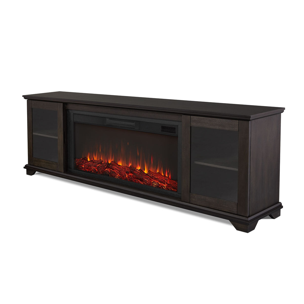 Flame Benjamin Landscape Electric Fireplace TV Stand, 81-in, 1500W, Includes Remote Control, Weathered Wood I7K3 - product image 2