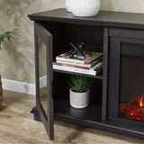 Flame Benjamin Landscape Electric Fireplace TV Stand, 81-in, 1500W, Includes Remote Control, Weathered Wood I7K3 - product image 4