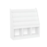 Home Kids' Playroom Bookrack with 3 Toy Organizer Cubbies & 4 Book Shelves, White T8I2 - product image 1
