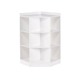 Home Kids' Playroom Corner Cabinet with 6 Toy Storage Cubbies & 3 Shelves, White B0E3 - product image 1