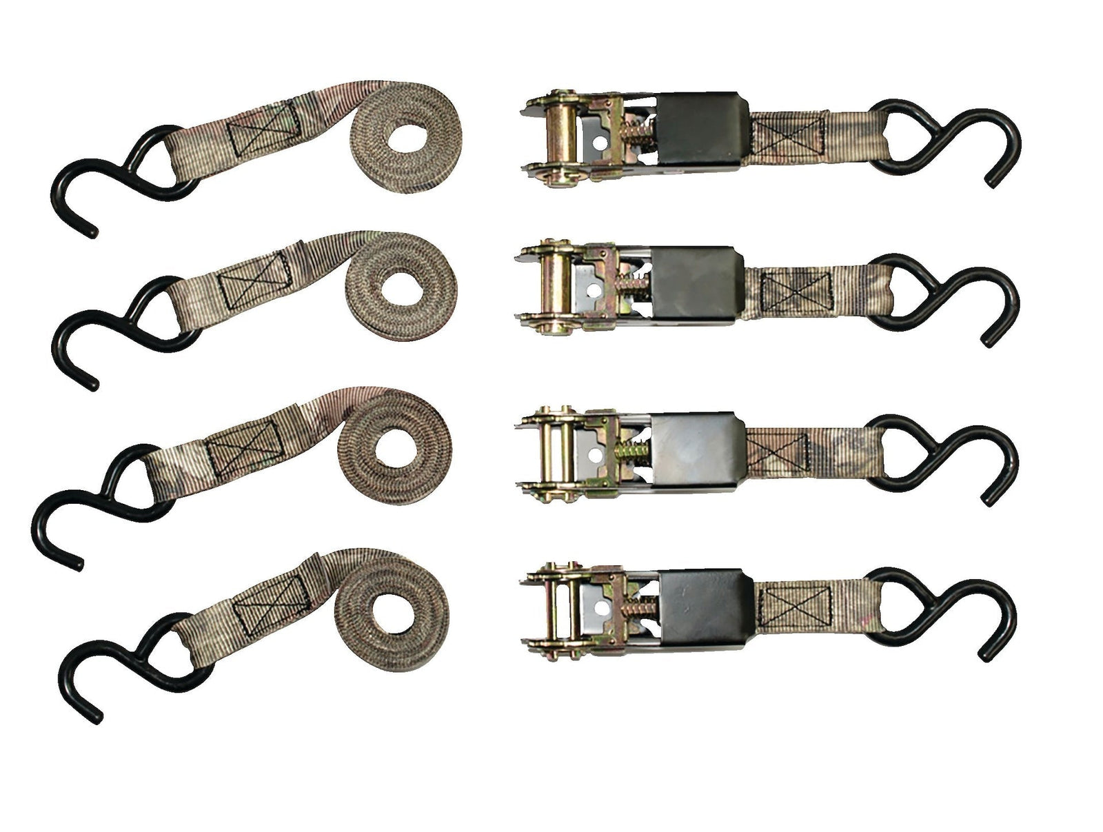 Ratchet Tie-Down Straps, 1-in x 8-ft (2.54 cm x 2.4 m), 4-pk X3N9 - product image 2