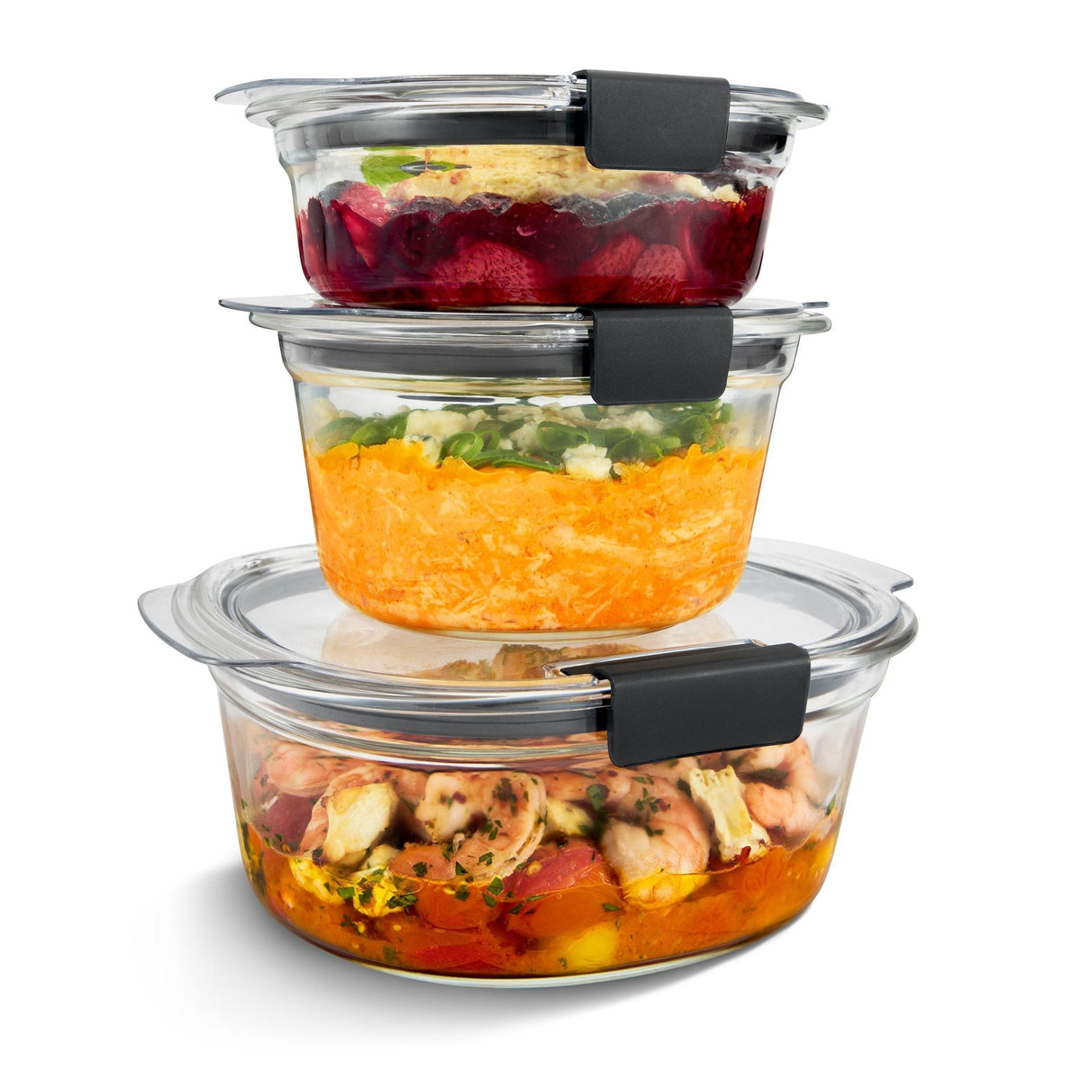 Brilliance Stainshield Glass Round Food Storage Container Set, 6-pc L9K9 - product image 1