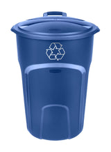 Plastic Circular Wheeled Recycling Blue Box with Handle, 121-L V7U5 - product image 1
