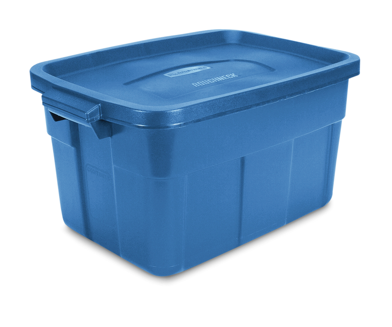 Roughneck Stackable Storage Box with Lid, 53-L, Blue X6X4