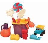 Sand Plastic Mold Toy Set with Bucket, Multi-Coloured, Assorted, 11-pk, Ages 2+, for Summer/Beach Activities B0P1 - product image 1