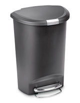 Plastic D-Shaped Step Garbage Can, Black, 50-L L0Z1 - product image 1