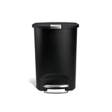 Plastic D-Shaped Step Garbage Can, Black, 50-L L0Z1 - product image 2