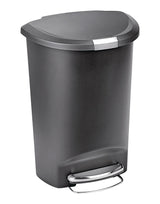 Plastic D-Shaped Step Garbage Can, Black, 50-L L0Z1 - product image 3