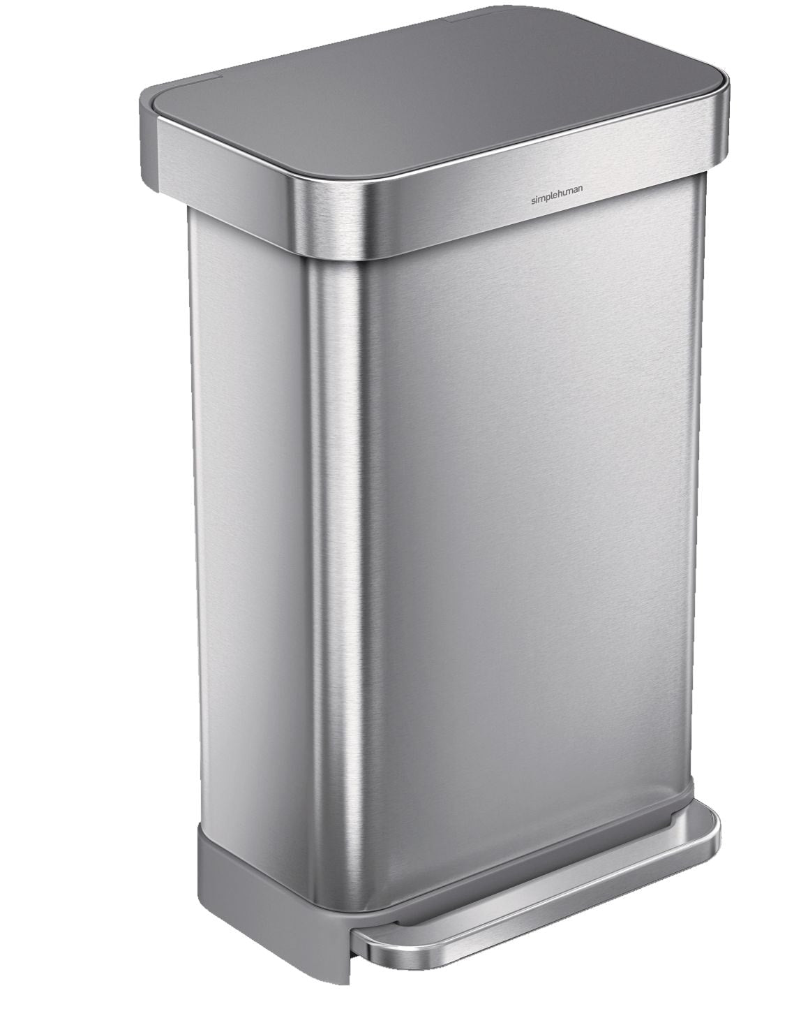 Stainless Steel and Plastic Rectangular Step Garbage Can, 45-L T8L4 - product image 1