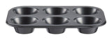 Dark Grey Non-Stick Carbon Steel Muffin Pan, 6-Cup M1W8 - product image 1