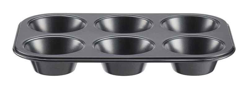 Dark Grey Non-Stick Carbon Steel Muffin Pan, 6-Cup M1W8
