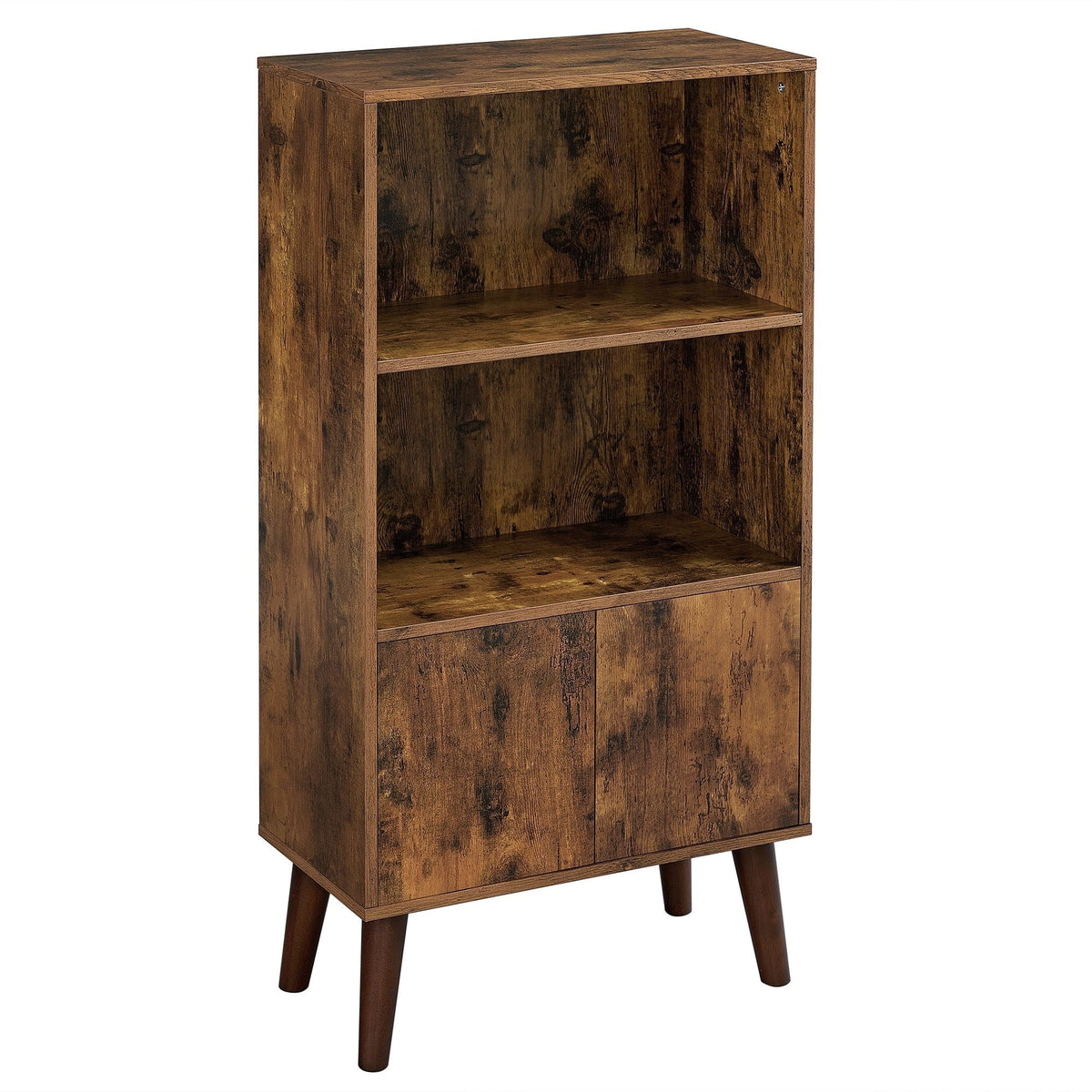 Home 3-Tier Rustic Brown Retro Cabinet with Steel Frame R8O9 - product image 1