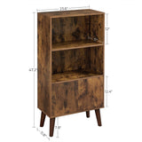 Home 3-Tier Rustic Brown Retro Cabinet with Steel Frame R8O9 - product image 2